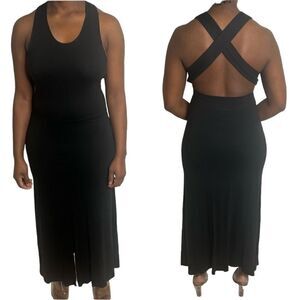 REVOLVE Rodier Jersey Cross Back Front Slit Max Dress Sundress